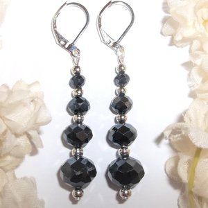 Earrings, Earring Set, Dangle Earrings, Navy Blue Earrings, Blue Earrings 7534